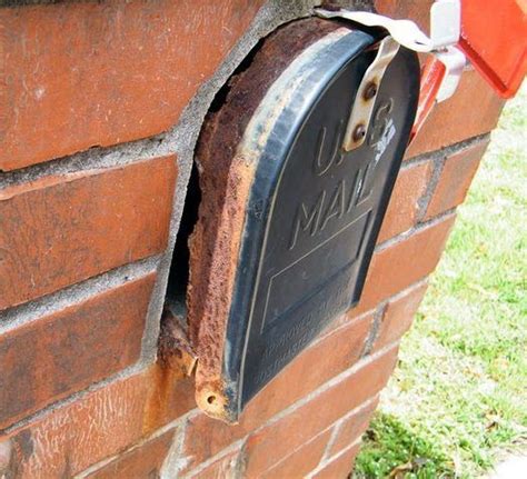 brick metal box post|plastic mailbox replacement brick.